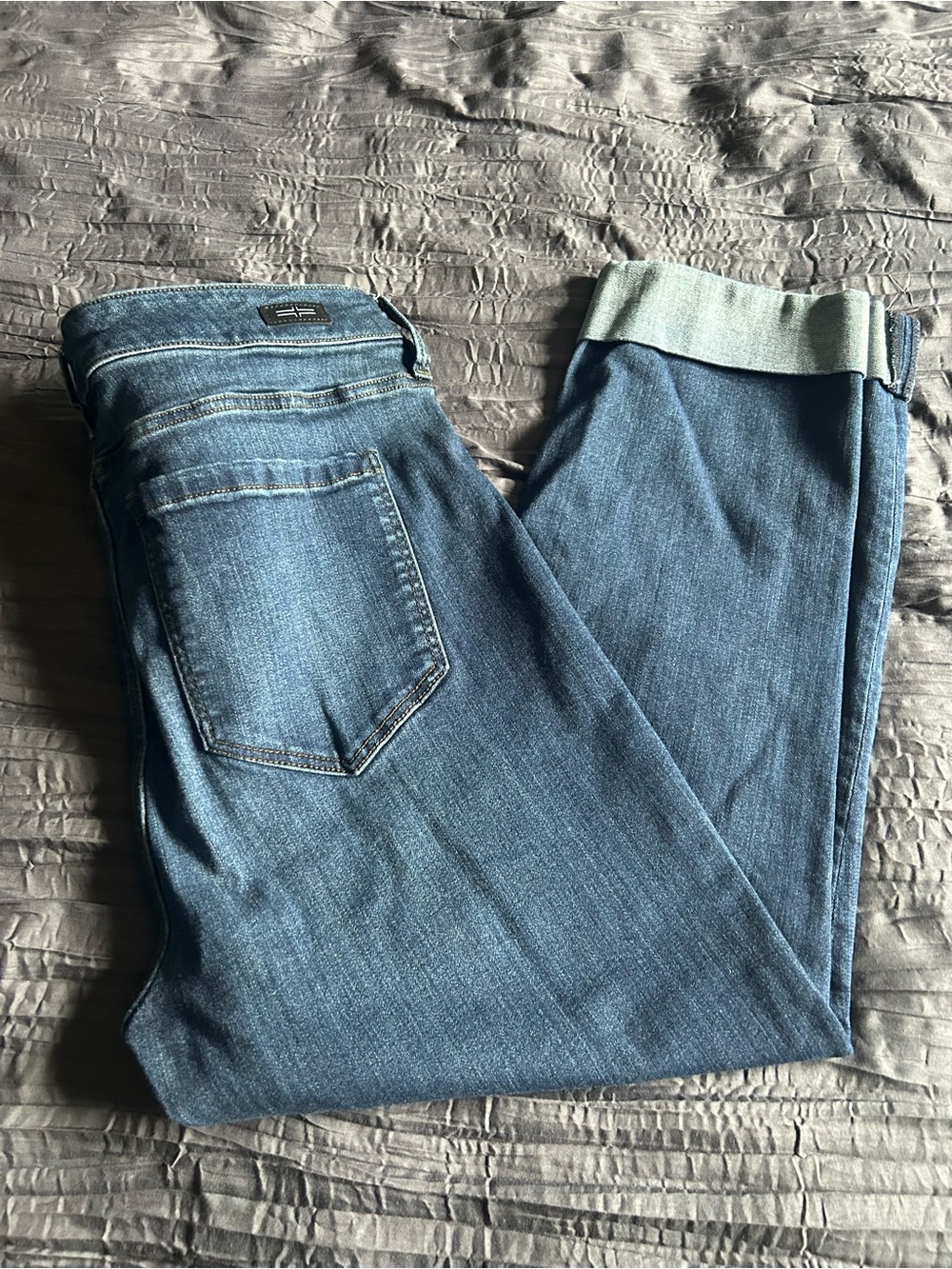 Liverpool Blue Denim Jeans - Cuffed Crop